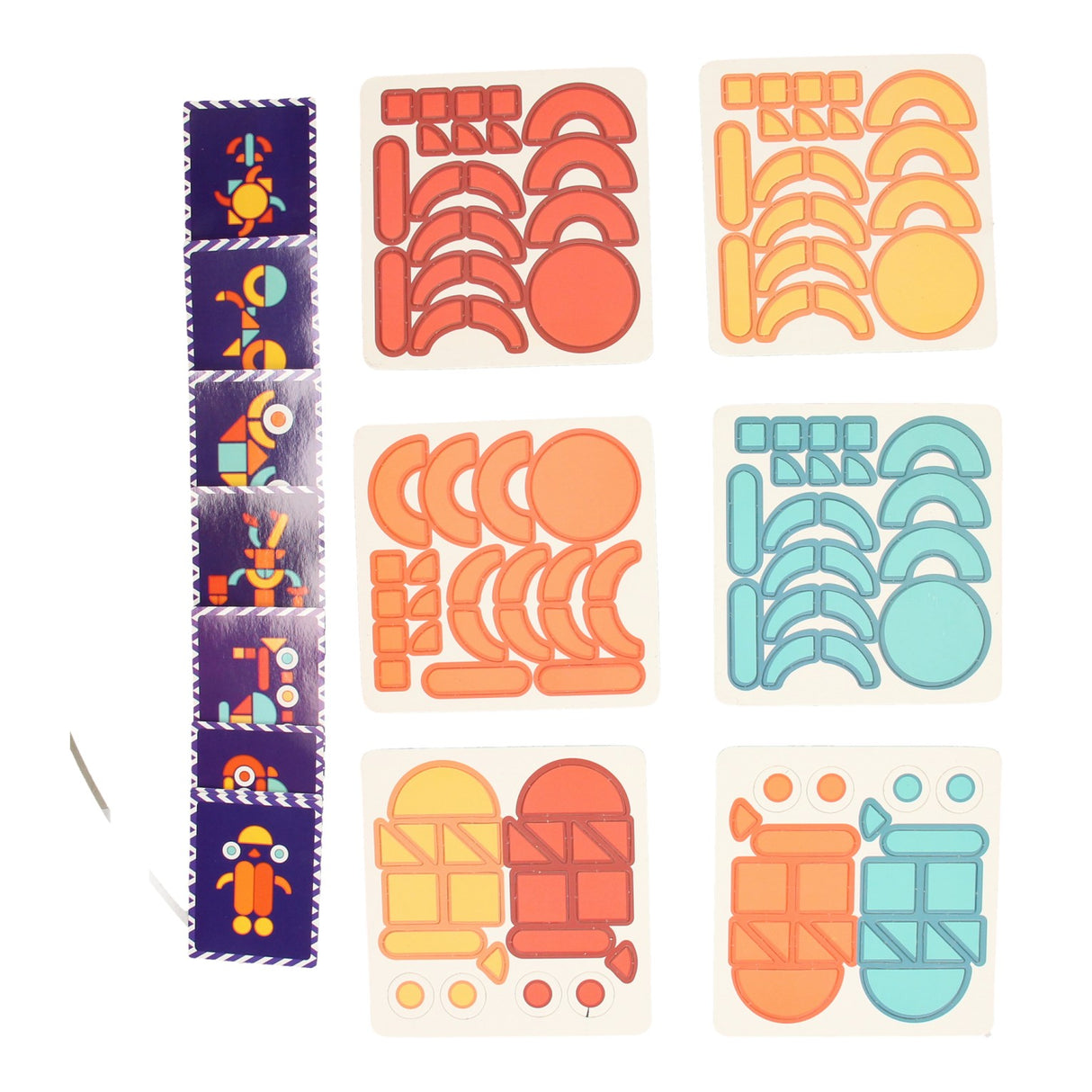 jeu de formes magnétiques avec cartes, 140 pcs.