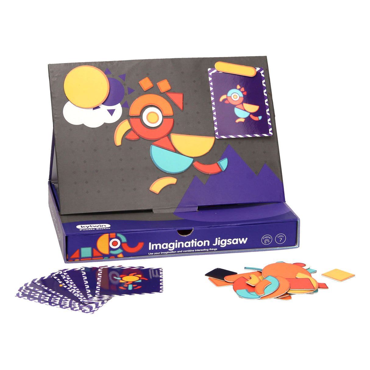 jeu de formes magnétiques avec cartes, 140 pcs.