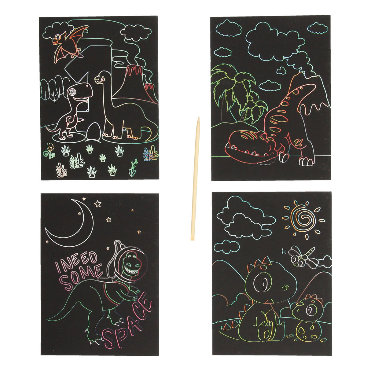 Cartes à gratter dinosaures