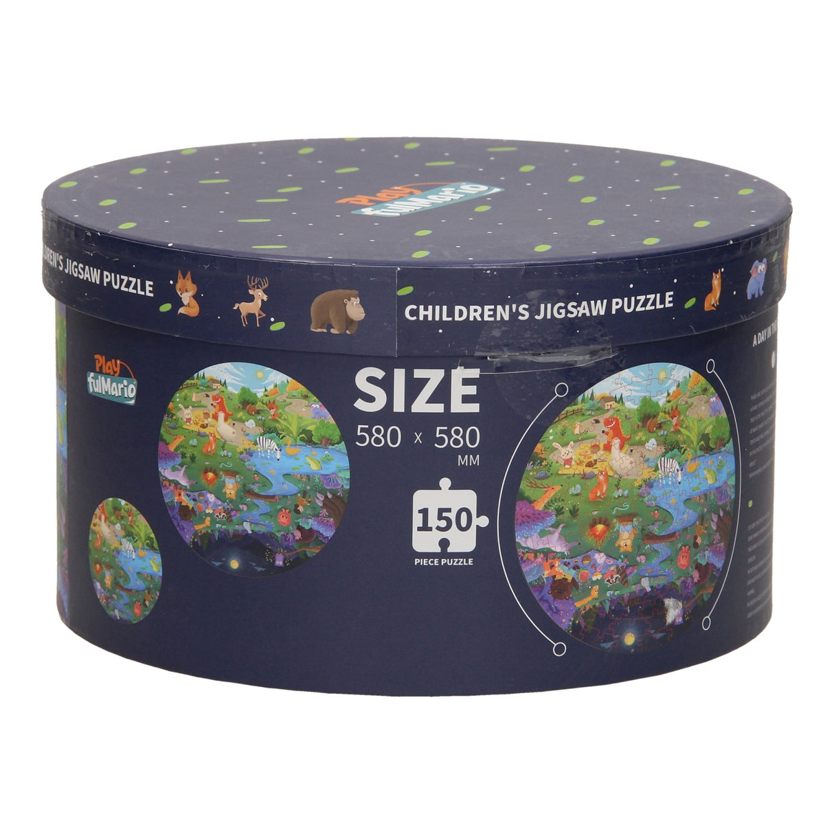 Puzzle rond dans une boîte de rangement Jour Nuit, 150 pcs.