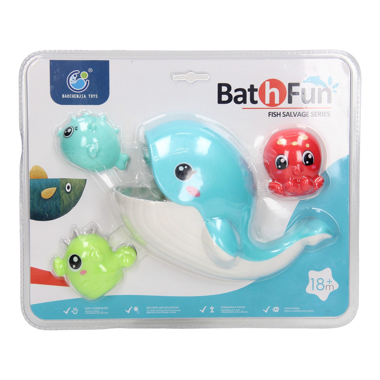Ensemble de jeu de bain morsure de baleine, 4 pièces.