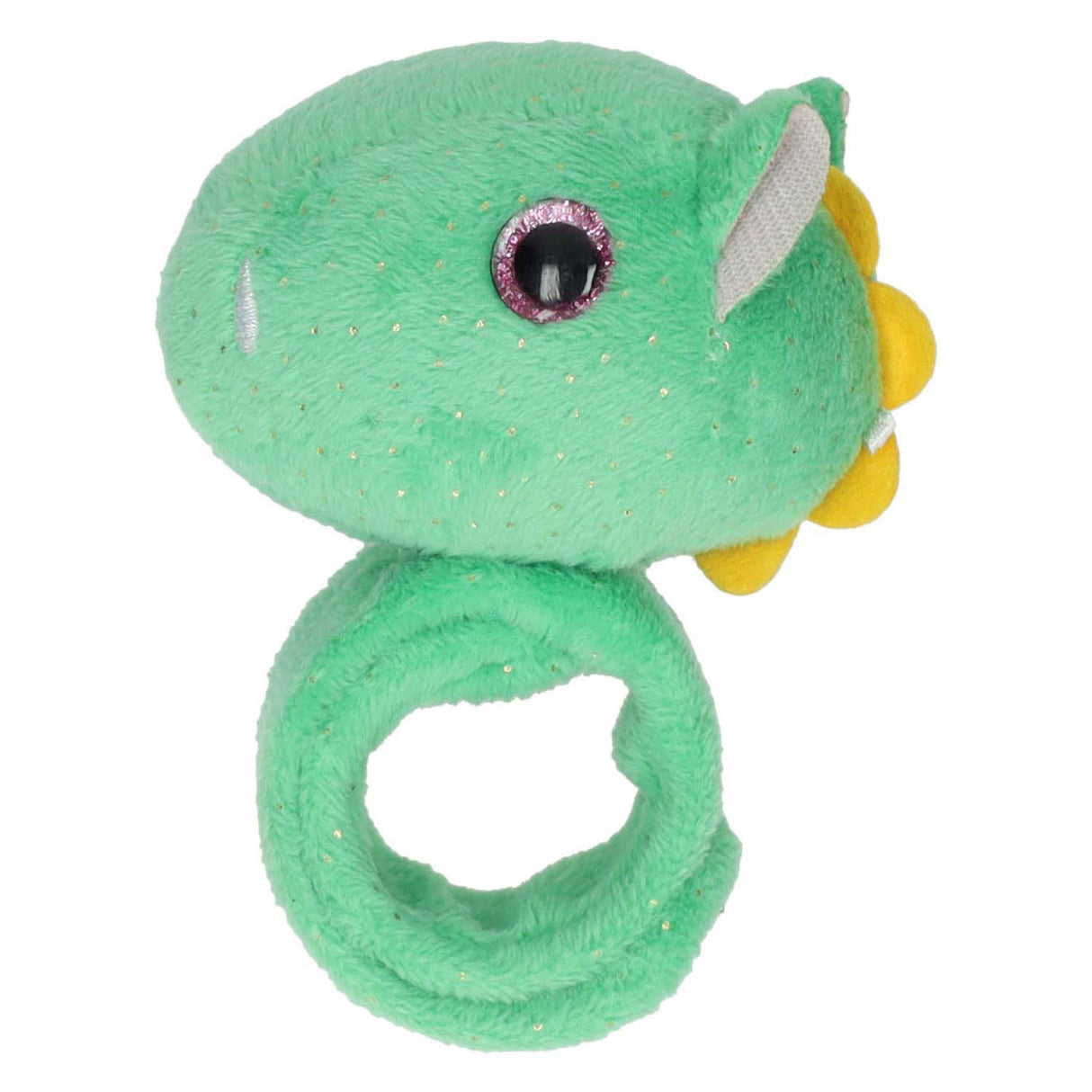 Bracelet claque en peluche dinosaure