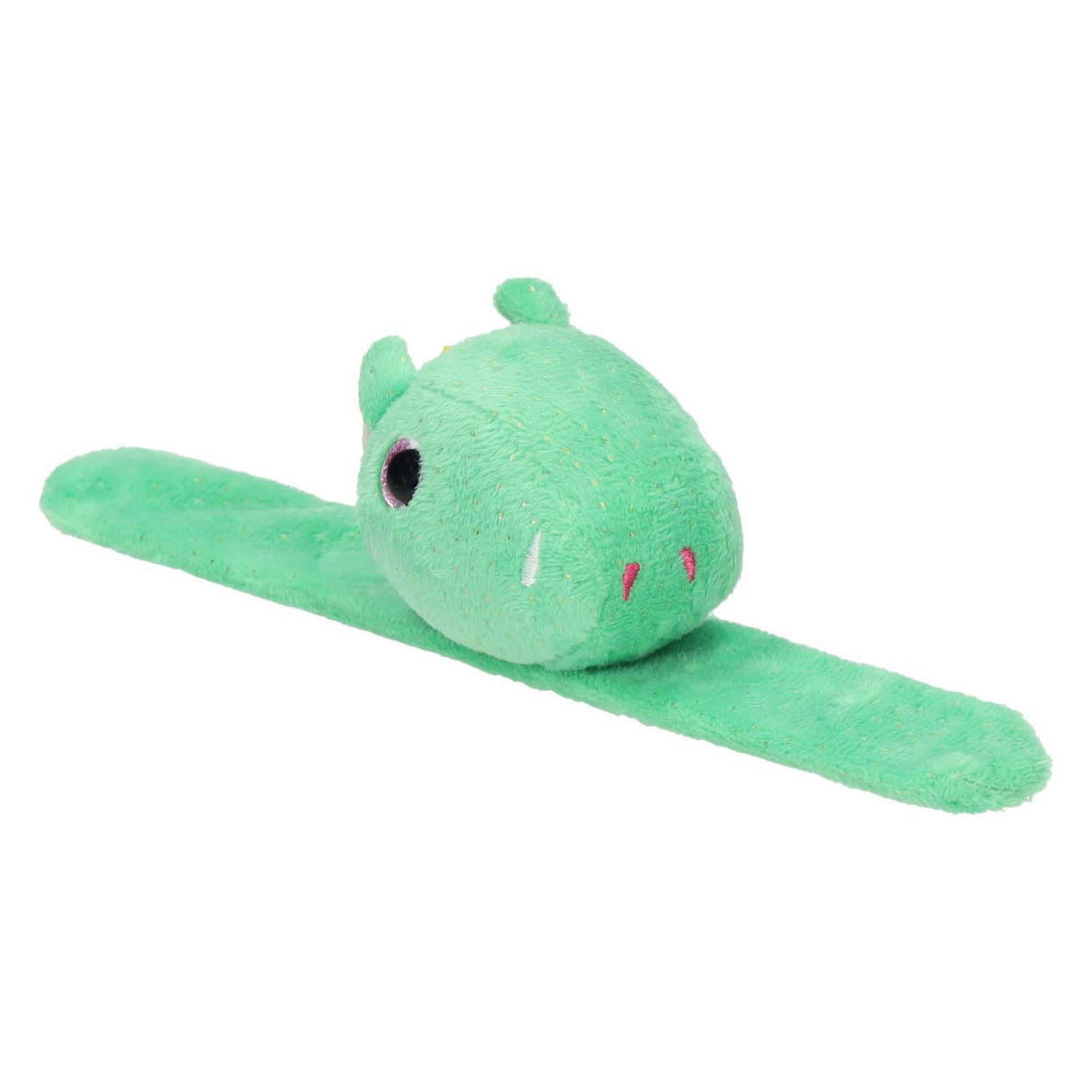 Bracelet claque en peluche dinosaure