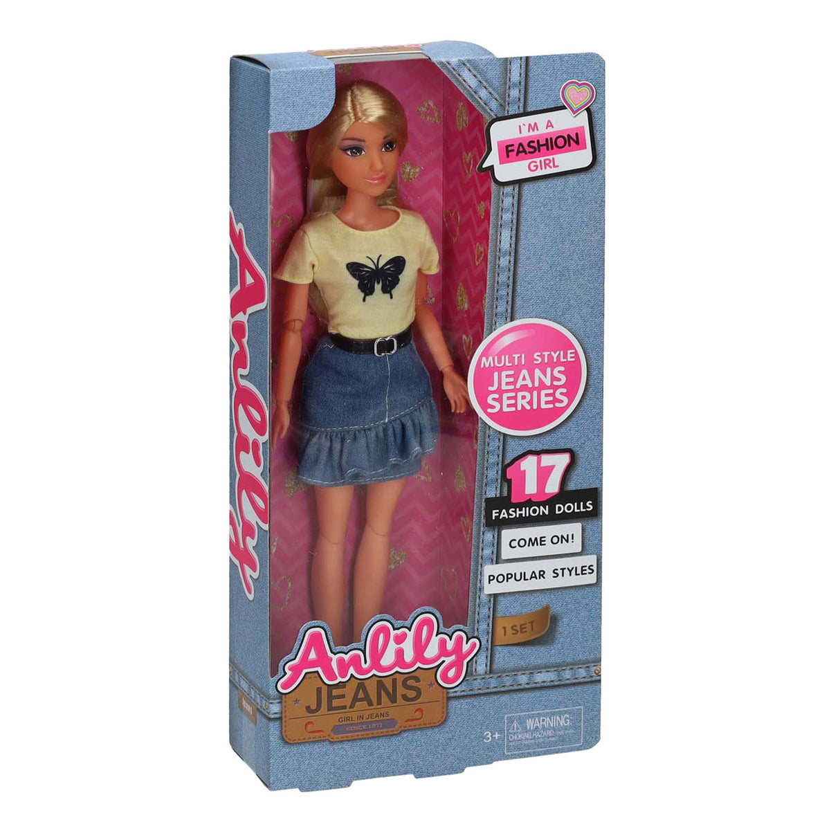 Série de jeans pop fashion papillon de printemps