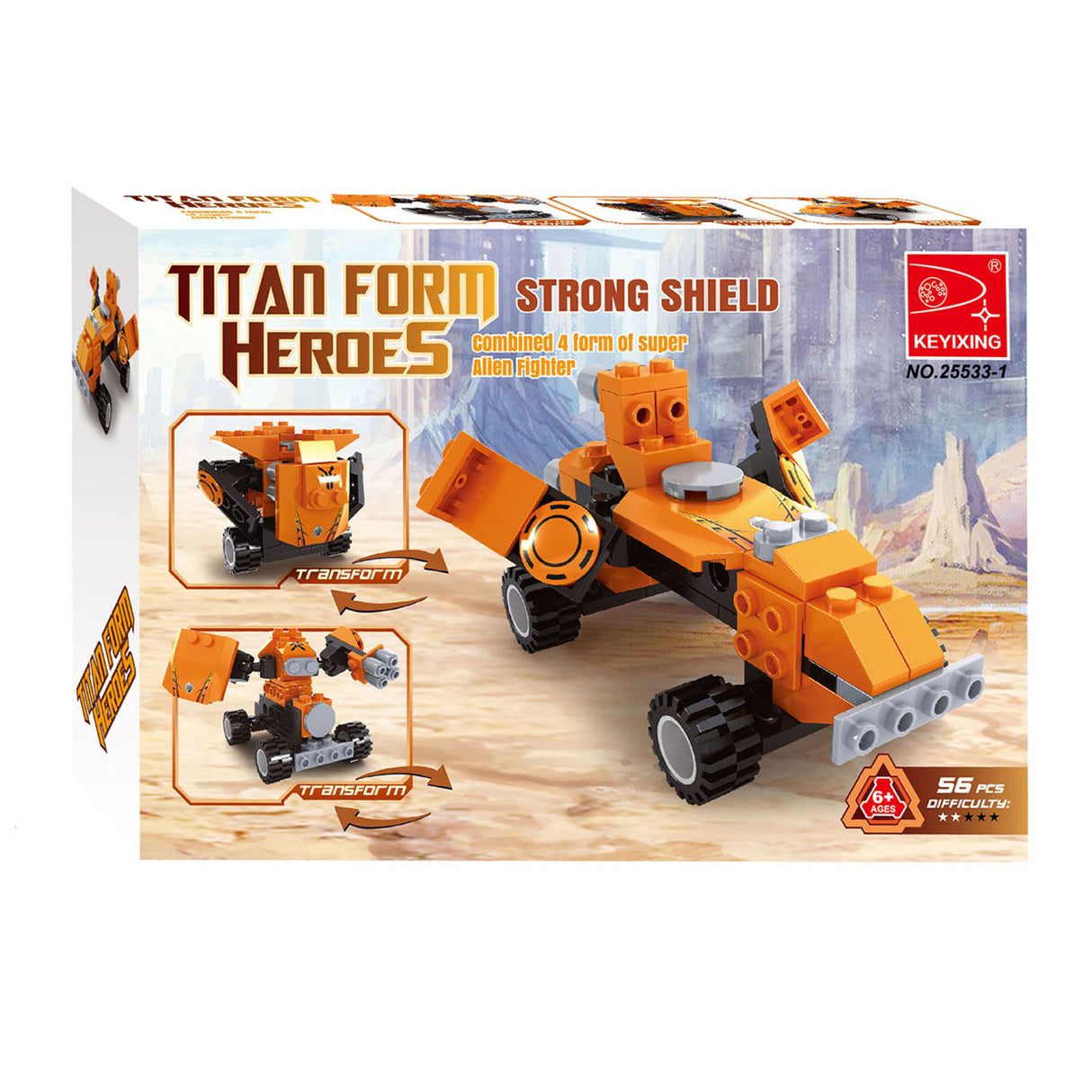 Jeu de construction véhicules Titan 3en1 - 56 pièces.