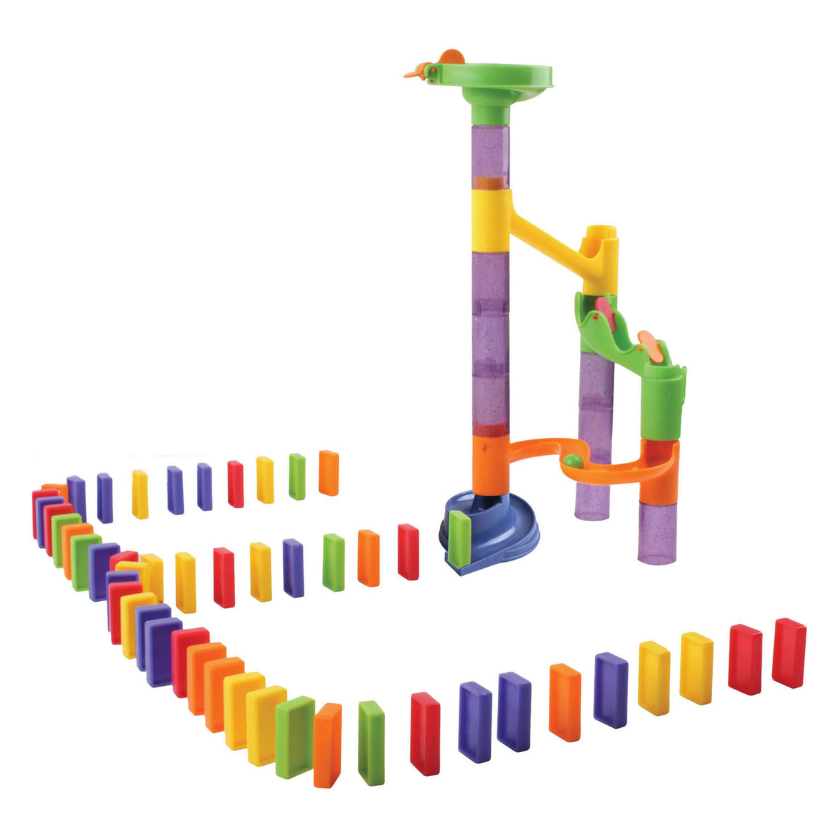 Jeu de dominos en forme de piste de marbre, 79 pièces.
