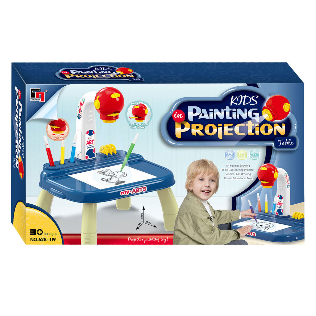 Lobbes jouets bv table de projection de dessin bleu