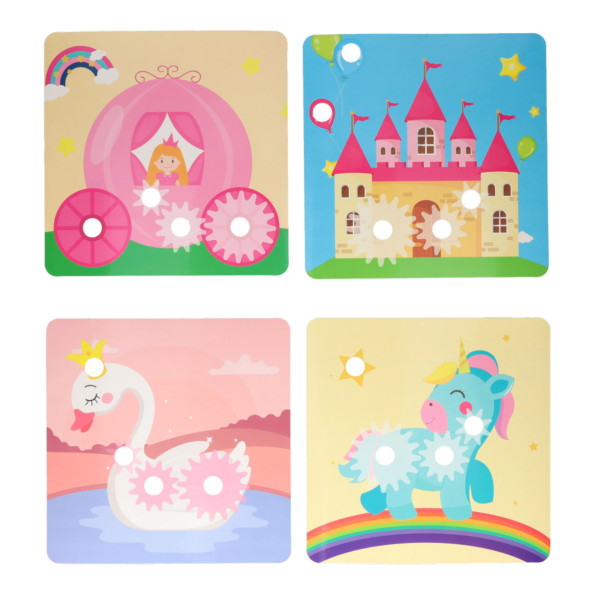 Lobbes Toys BV Gear Set Jouets éducatifs Rose 20 pièces colorées créatives.
