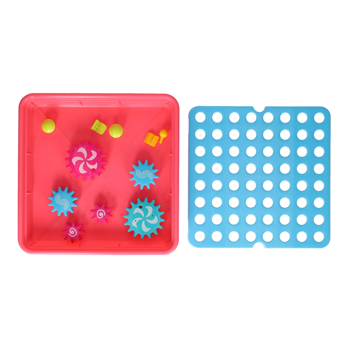 Lobbes Toys BV Gear Set Jouets éducatifs Rose 20 pièces colorées créatives.