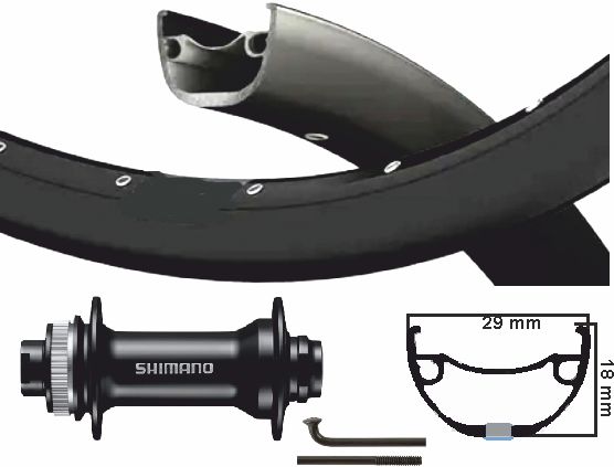 Kgs Shimano roue avant 28 29 pouces (622) noir axe traversant centerlock 110 mm