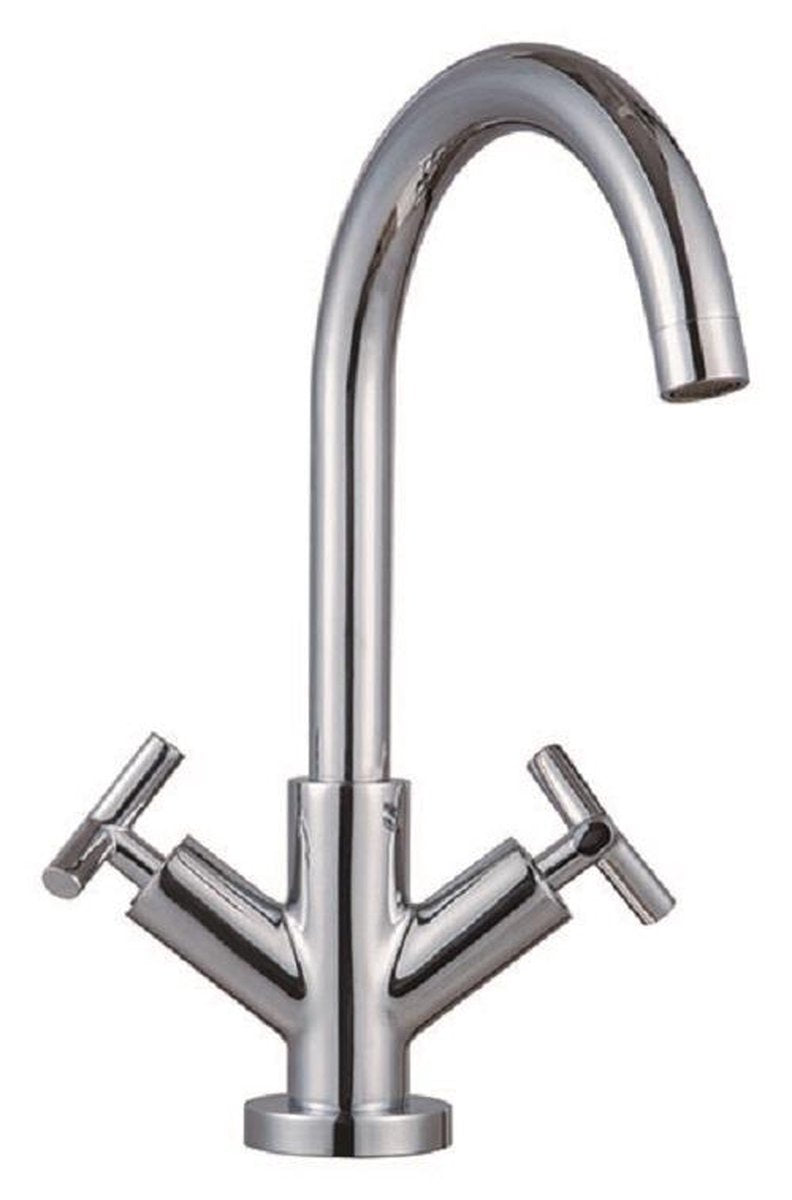 Schütte lavabo de lavabo mixte Crane à deux boutons eliot chrome -colored