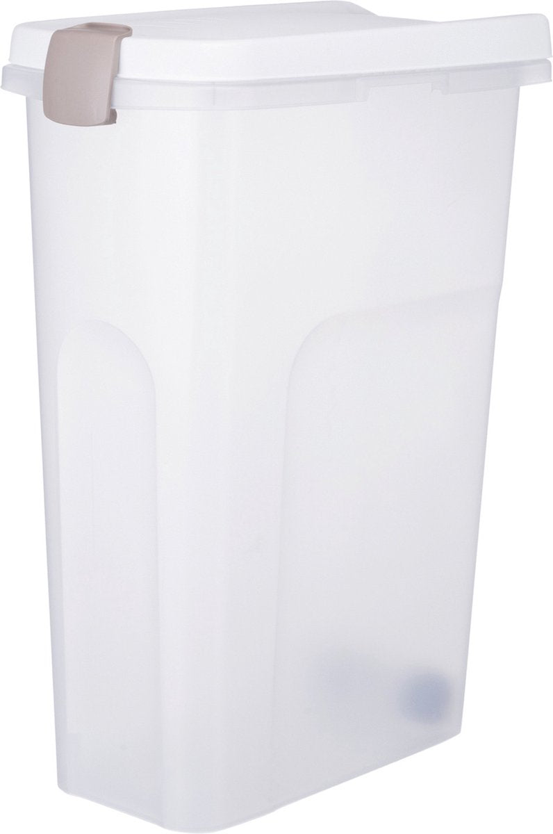 Trixie - baril d'alimentation - hermétique - verrouillable - plastique - transparent - blanc - 40 l - 26,5x44,5x61,5 cm