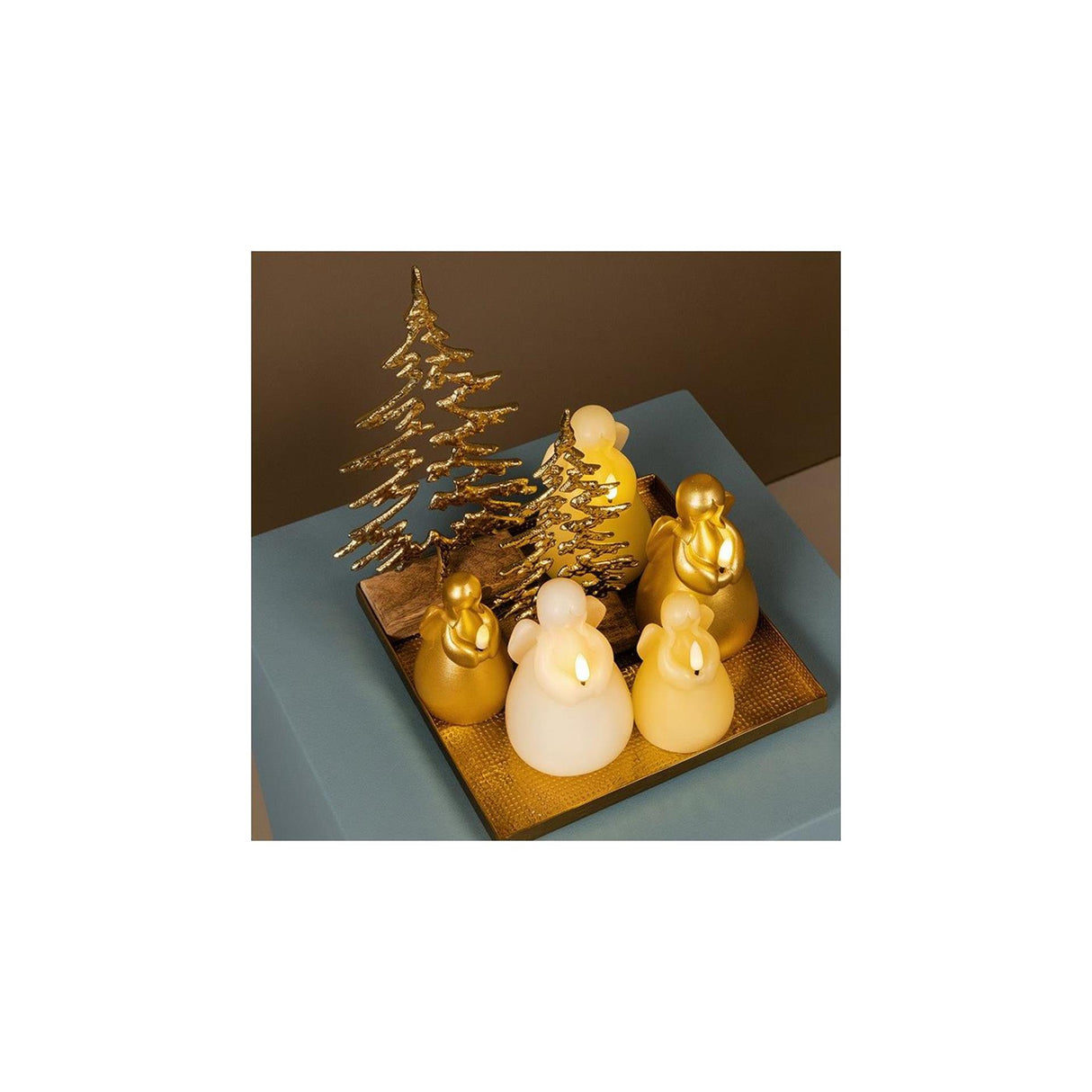 Countryfield LED bougie ange s crème 7x7x11,5cm