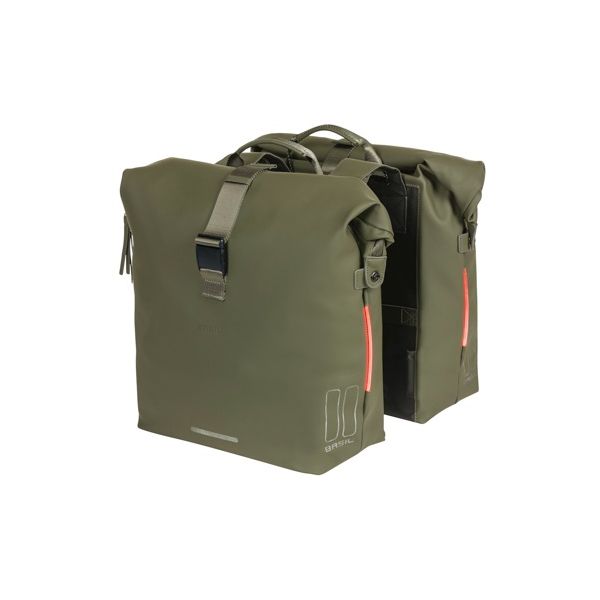 Basil Soho Double Bicycle Sac Nordlicht - Sac de porte-bagages étanche pour vélo électrique - vert