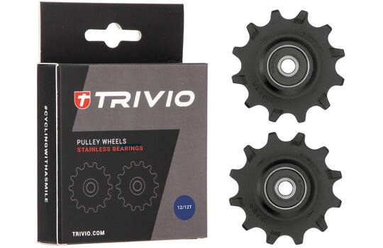 Trivio - roues de dérailleur 12 roulements inox 12t