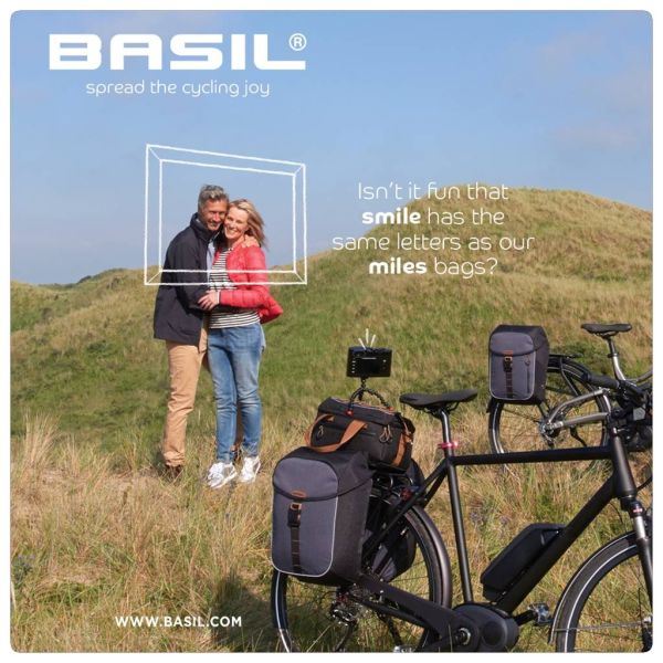 Sac double à vélo de basilic, étanche, système de pont universel, 34L, anthracite noir