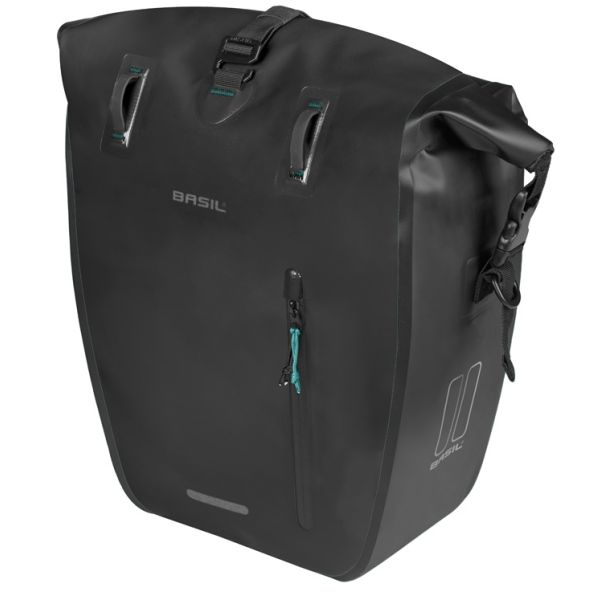 Basil sac de vélo simple rivo l bâche mik 25-31l 14 x 28 x 43 cm - noir