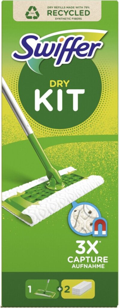 Kit de démarrage Swiffer avec 1 poignée 2 recharges de lingettes sèches 1 set