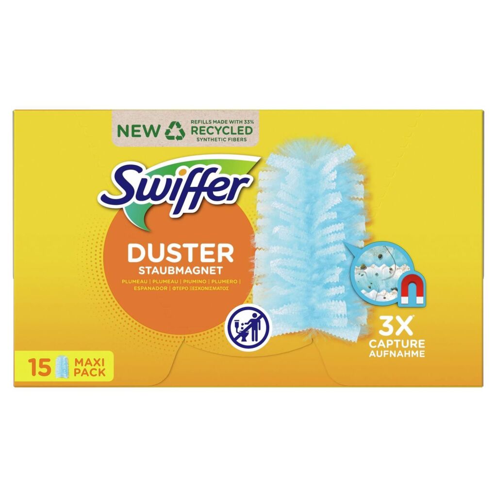 Piège à plumeau Swiffer et chiffons anti-poussière 15 pièces