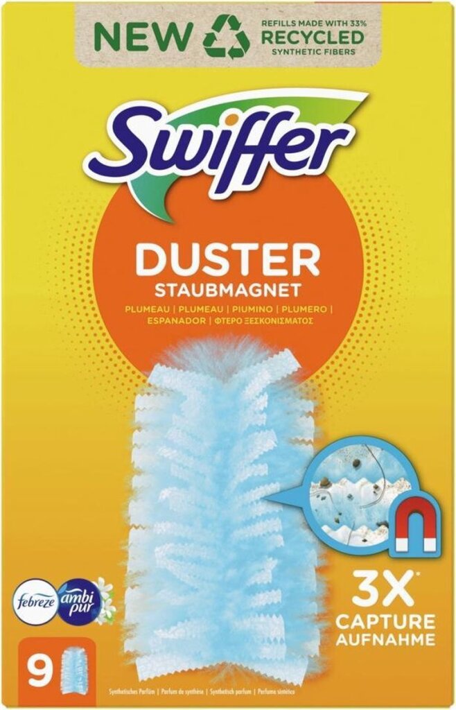 Recharges Swiffer Duster Trap Lock au parfum d'ambi pur 9 pièces