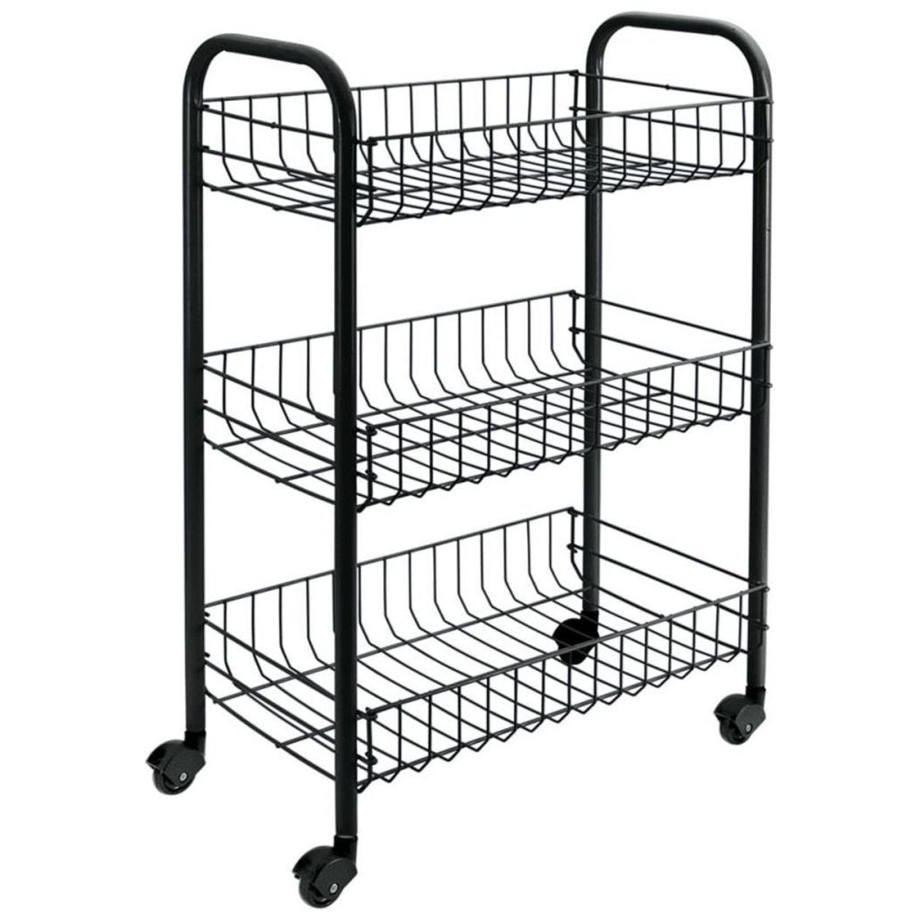 Tomado-metaltex siena chariot de cuisine à roulettes 41x23x63 cm noir