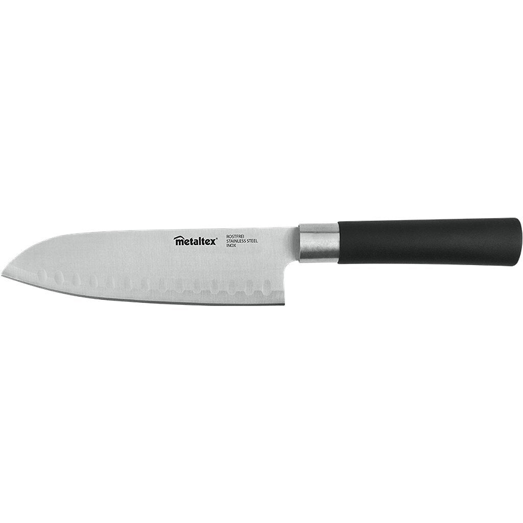 Metaltex Asia Couteau Santoku 30 cm acier inoxydable noir