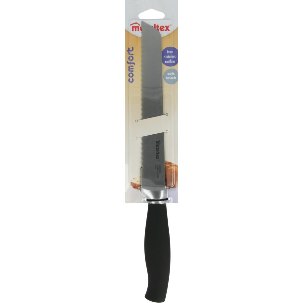 Metaltex couteau à pain confort 33 cm acier inoxydable noir