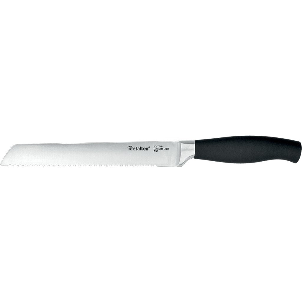 Metaltex couteau à pain confort 33 cm acier inoxydable noir