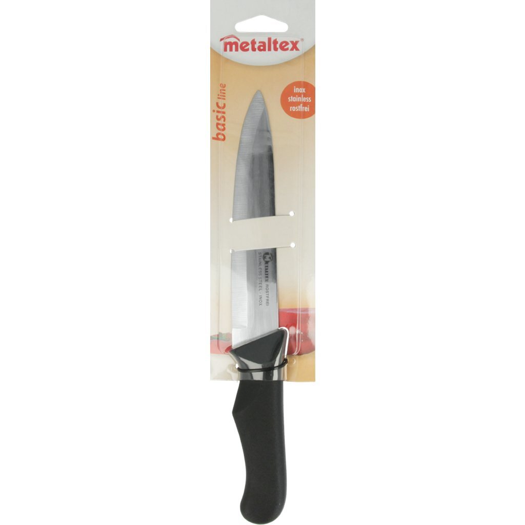 Metaltex couteau de cuisine basic line 28 cm en acier inoxydable noir