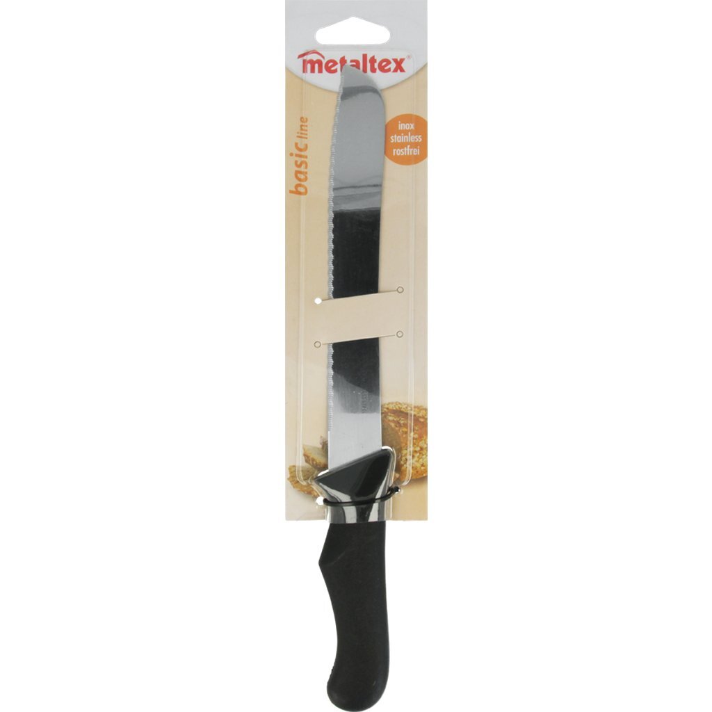 Metaltex couteau à pain basic line 31 cm acier inoxydable noir