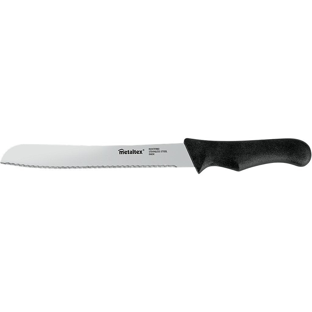 Metaltex couteau à pain basic line 31 cm acier inoxydable noir