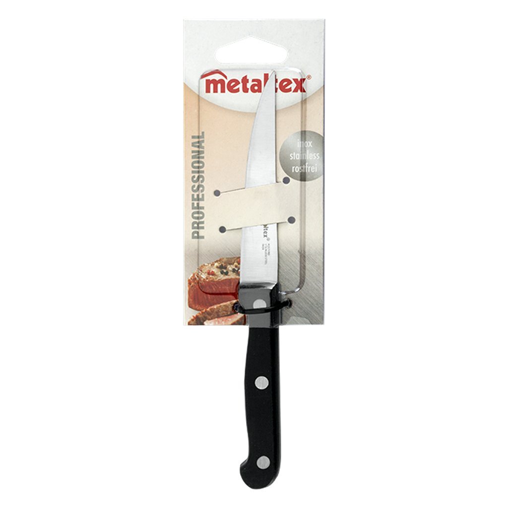 Metaltex couteau à steak professionnel 21 cm acier inoxydable noir