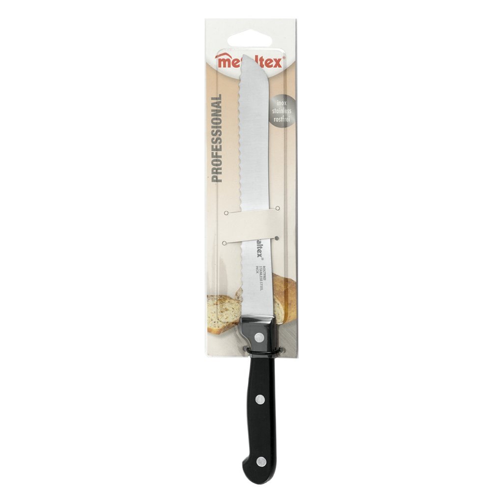 Couteau à pain professionnel Metaltex 32,5 cm acier inoxydable noir