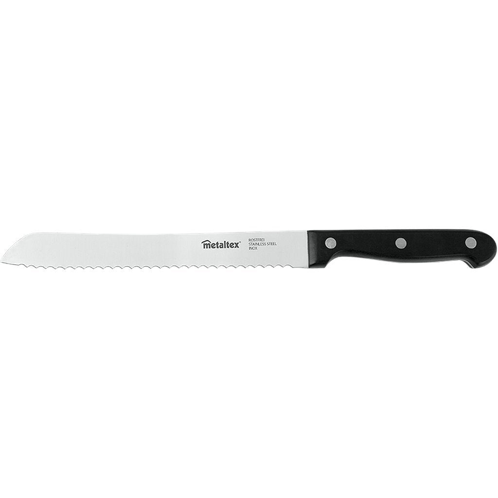Couteau à pain professionnel Metaltex 32,5 cm acier inoxydable noir