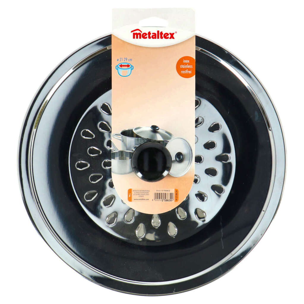 Couvercle anti-éclaboussures Metaltex 21-29 cm en acier inoxydable