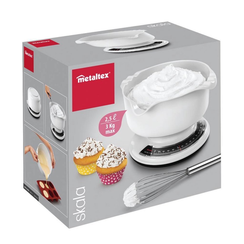 Balance de cuisine mécanique Metaltex Skala blanche