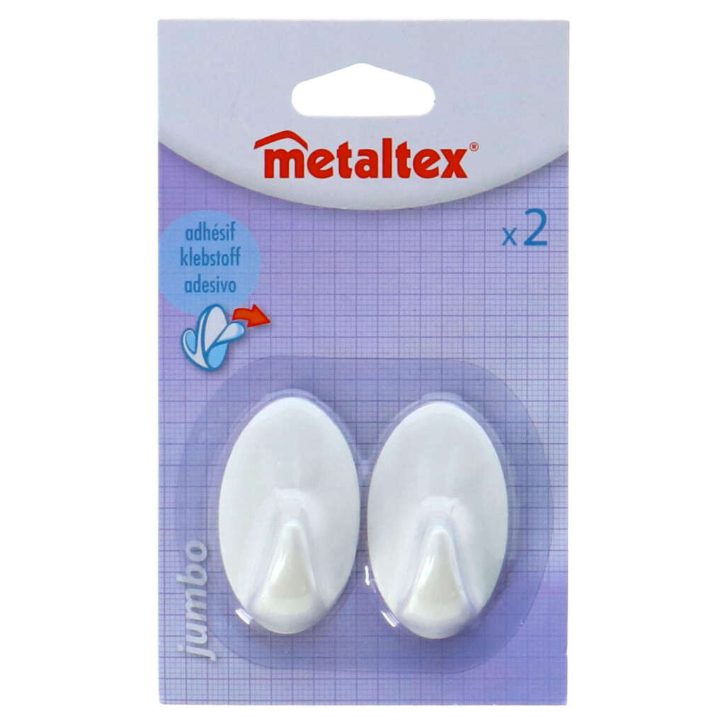Crochets adhésifs Metaltex 2 pièces jumbo