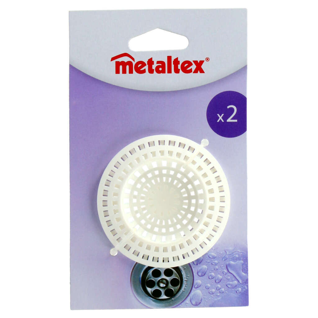 Filtre d'évier Metaltex 2 pièces en plastique blanc