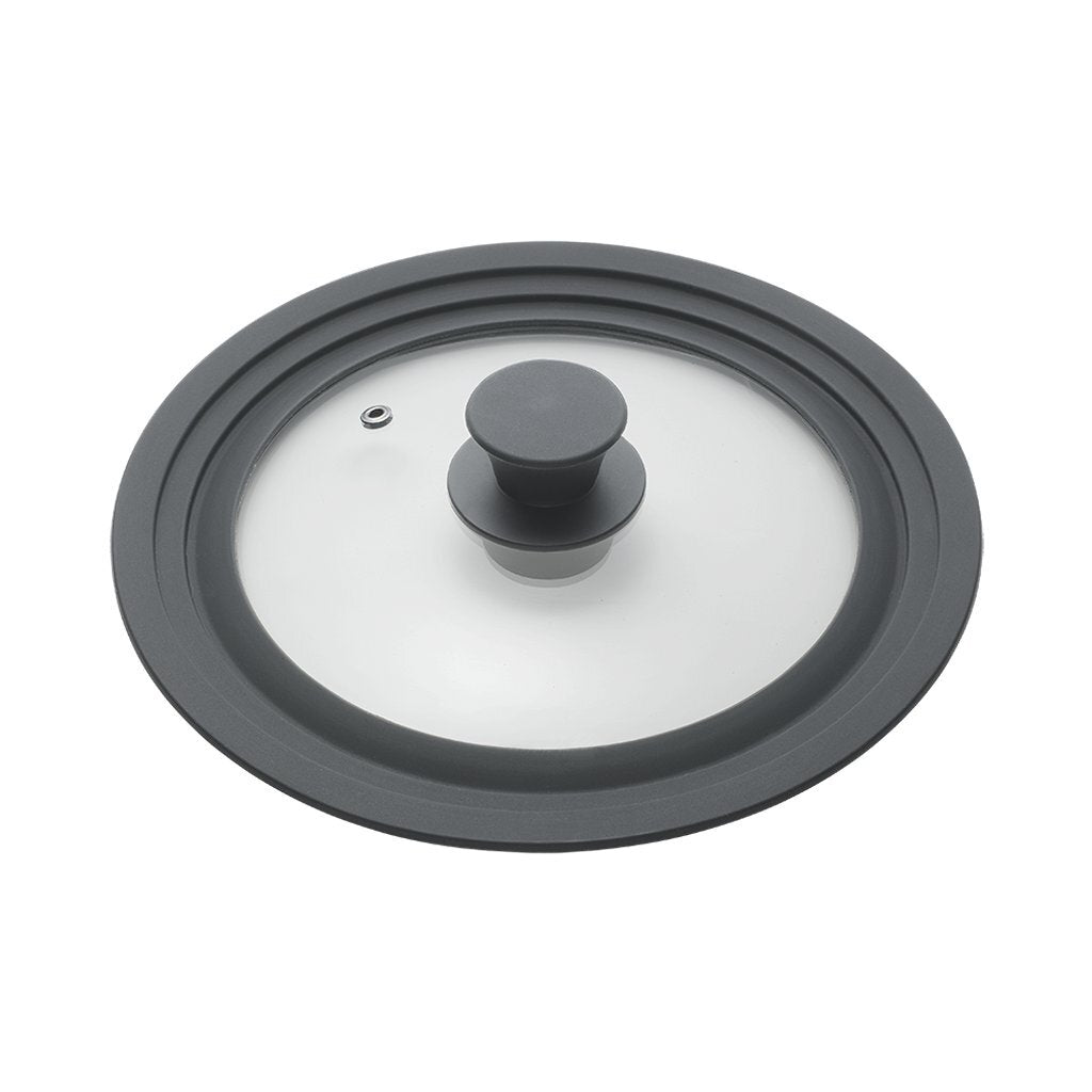Metaltex couvercle de casserole 20-24 cm verre silicone noir