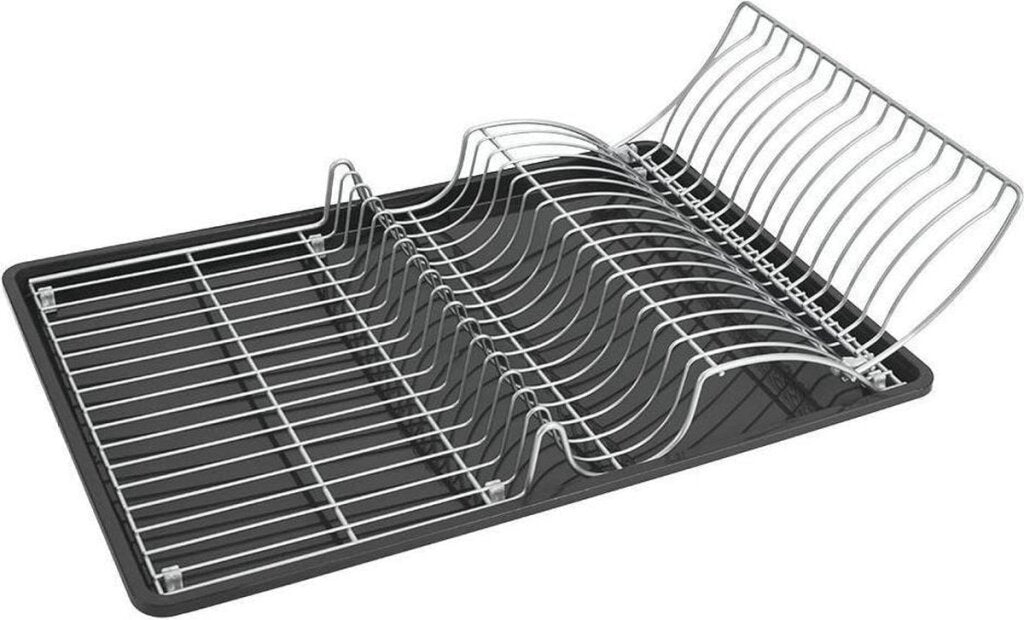 Metaltex égouttoir à vaisselle wingtex 51x31 cm argent anthracite 2 pièces