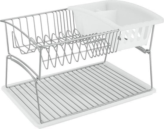 Tomado-metaltex Tomado-metaltex égouttoir argenté 45x31x28cm 2 étages