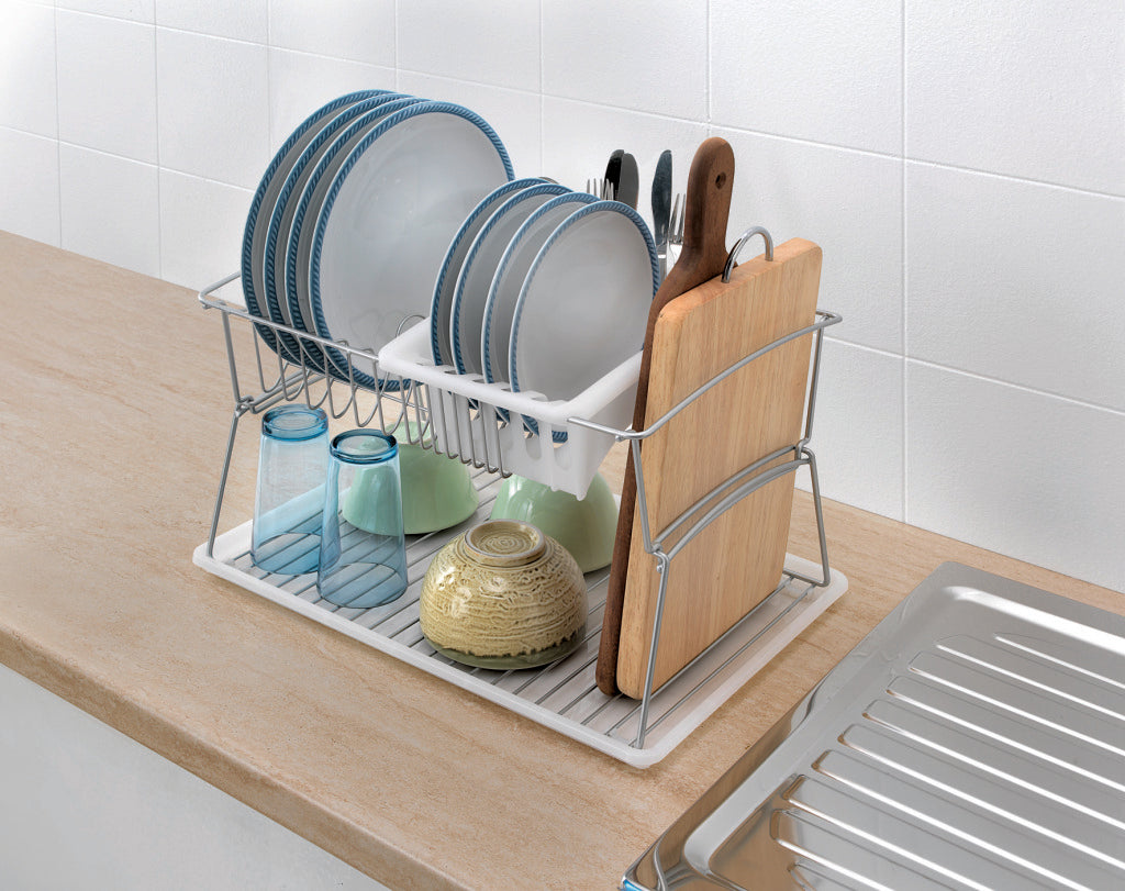 Tomado-metaltex Tomado-metaltex égouttoir argenté 45x31x28cm 2 étages