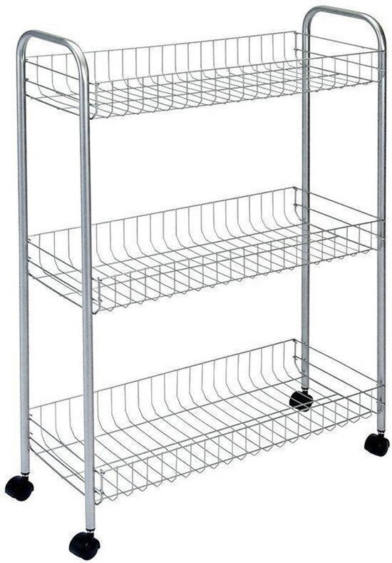 Tomado-metaltex metaltex slim le chariot de rangement de luxe avec 3 paniers métalliques