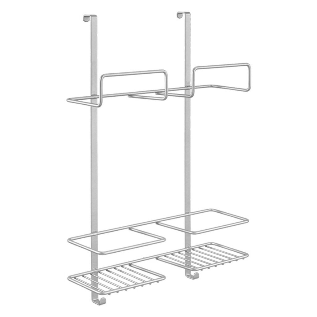Metaltex support économiseur d'espace sur la porte pour produits de nettoyage 30x46x12 cm argent