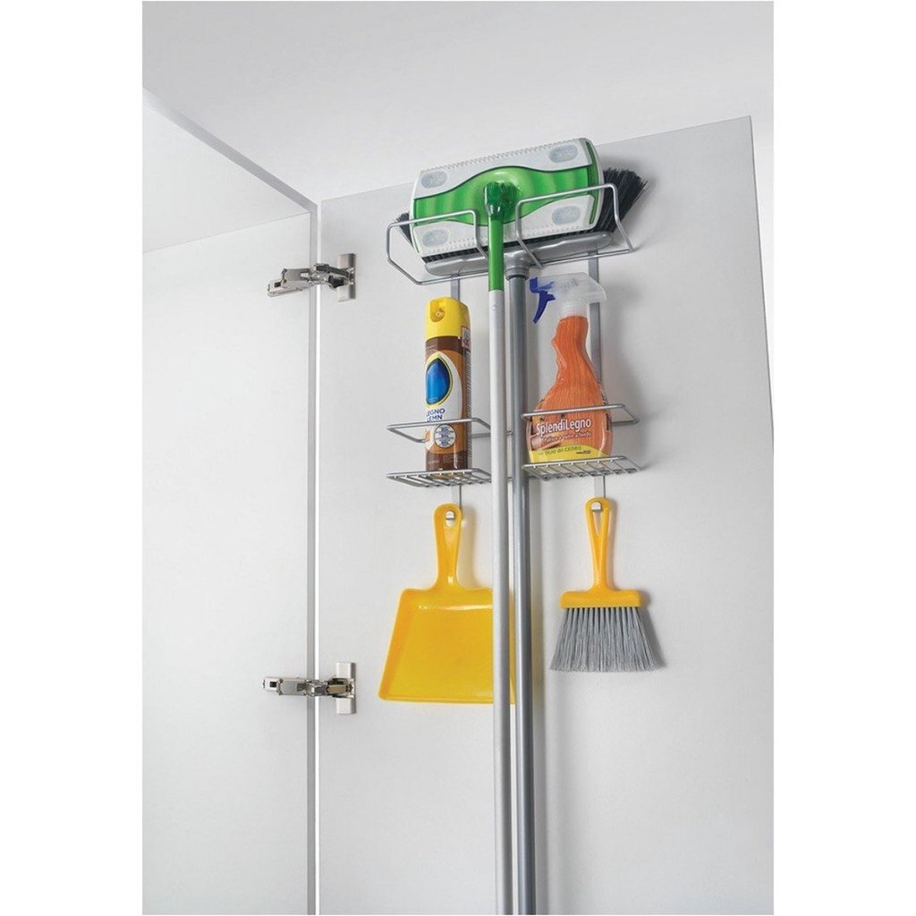 Metaltex support économiseur d'espace sur la porte pour produits de nettoyage 30x46x12 cm argent