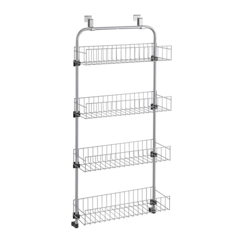 Metaltex étagère de porte 4 niveaux 17x45x103 cm métal argenté