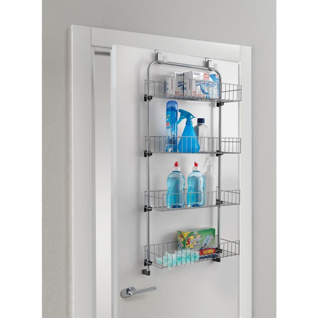 Metaltex étagère de porte 4 niveaux 17x45x103 cm métal argenté