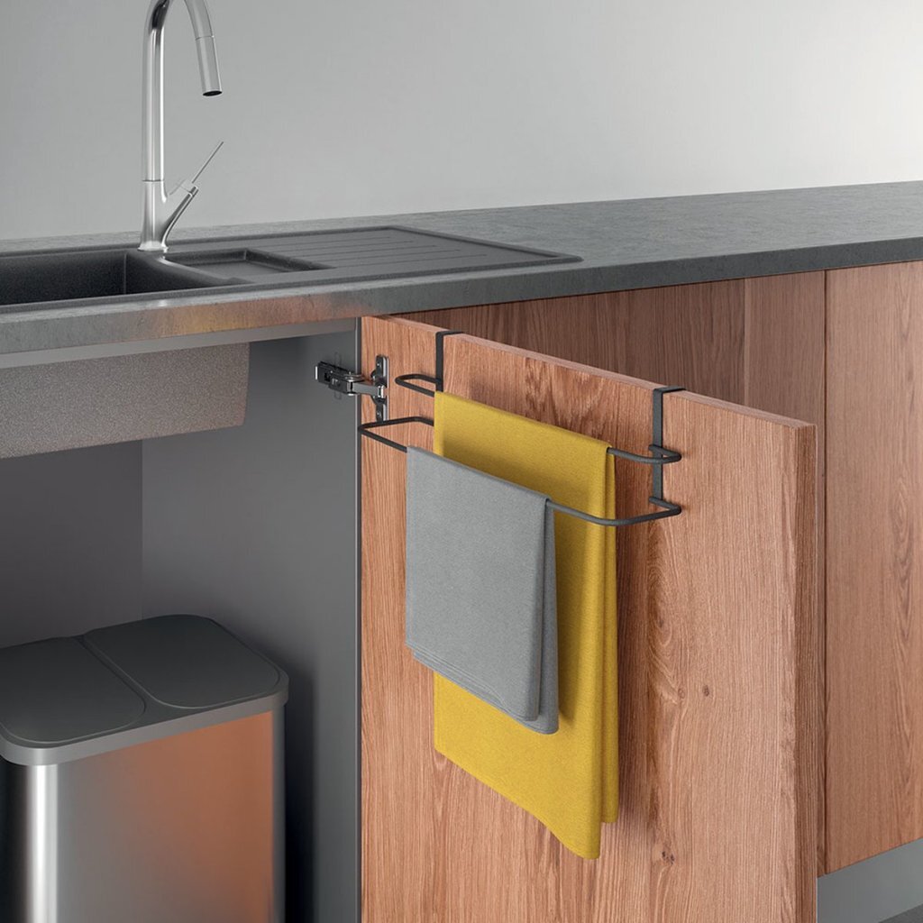 Metaltex galileo porte-serviettes 38x10x9 cm noir