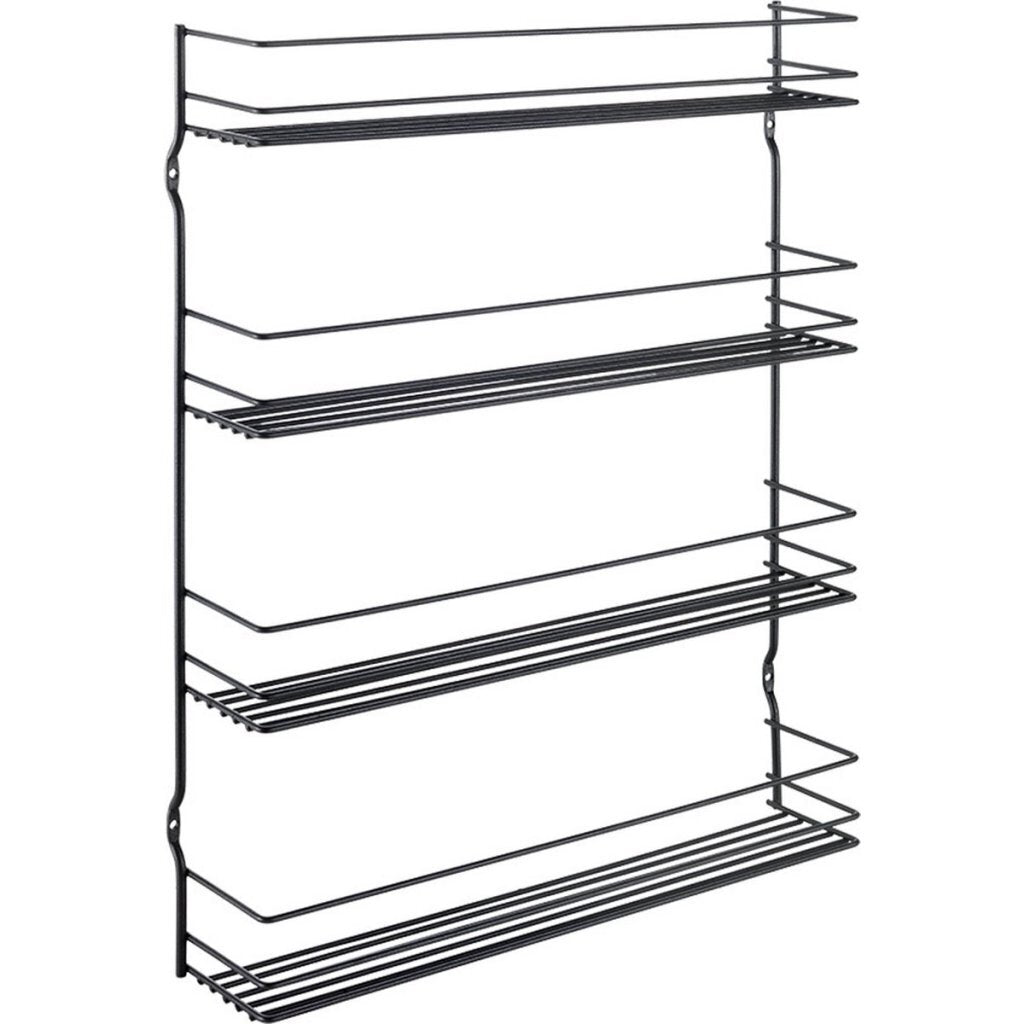Metaltex pepito 4 rack d'épices mural 4 étages 36x8x45 cm noir