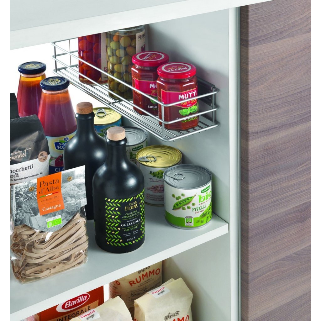 Metaltex panier coulissant de cuisine intelligente 12x42x7 cm argent